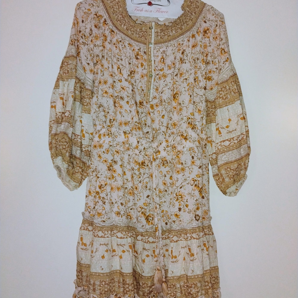 Floral Boho Dress with Tassels